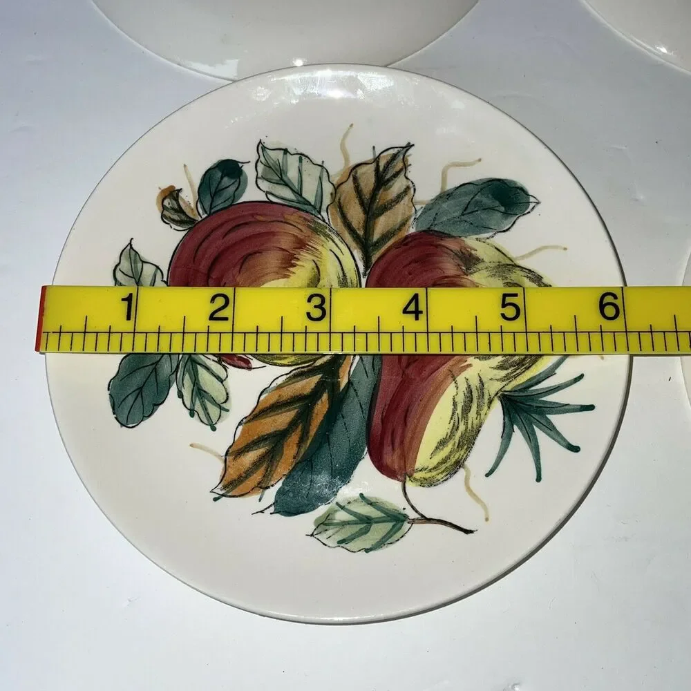 Hand Painted Ironstone Ware Set Of 4 6” Plates Made in JAPAN Fruit